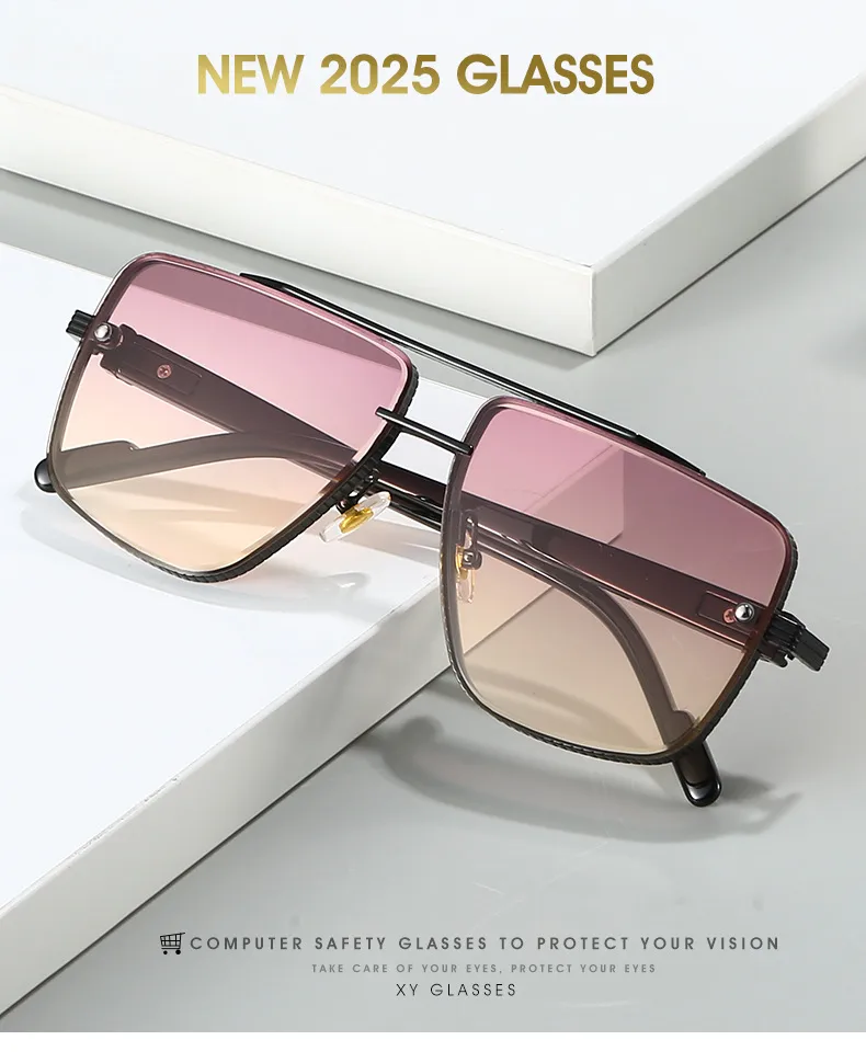 Elegant Basic Lady Solid Color PC UV400 Protection Square Frameless Glasses display picture 1