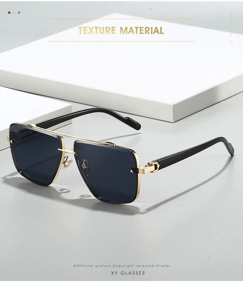 Elegant Basic Lady Solid Color PC UV400 Protection Square Frameless Glasses display picture 2