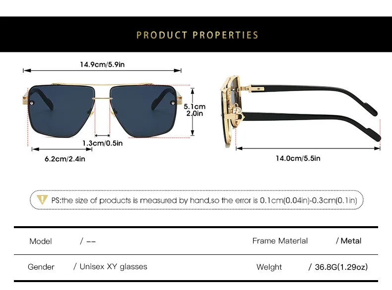 Elegant Basic Lady Solid Color PC UV400 Protection Square Frameless Glasses display picture 5