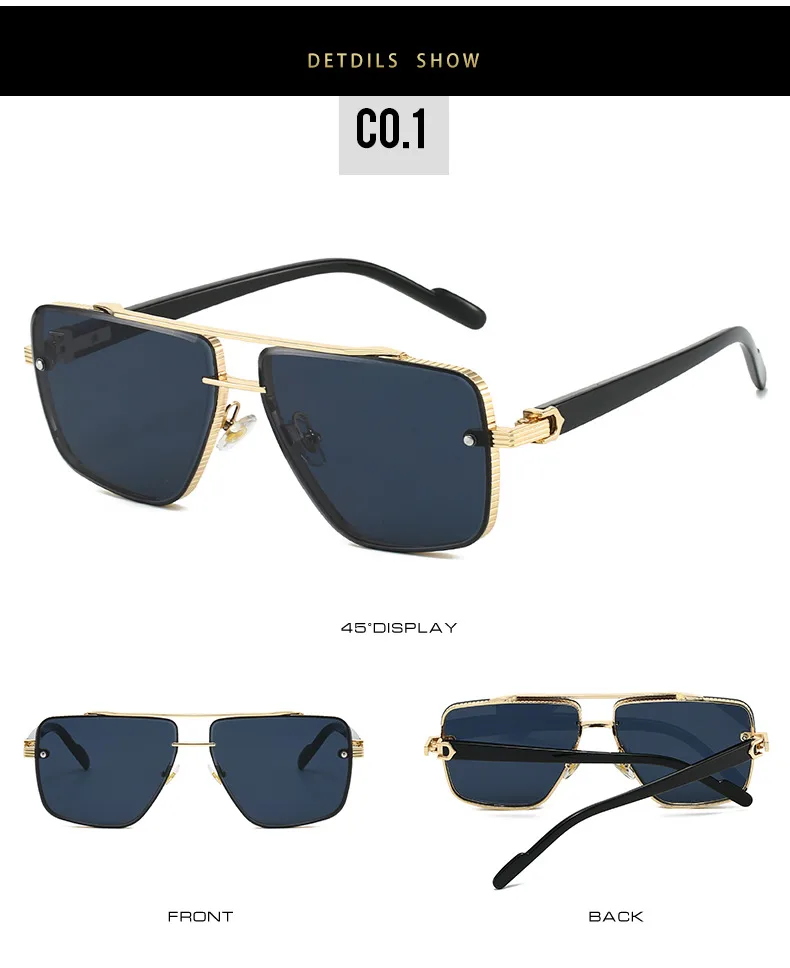 Elegant Basic Lady Solid Color PC UV400 Protection Square Frameless Glasses display picture 7