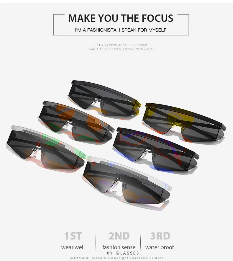 Elegant Lady Solid Color PC UV400 Protection Special-Shaped Mirror Half Frame Glasses display picture 3