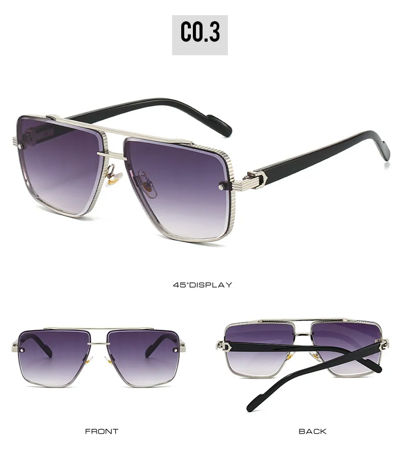 Elegant Basic Lady Solid Color PC UV400 Protection Square Frameless Glasses display picture 9