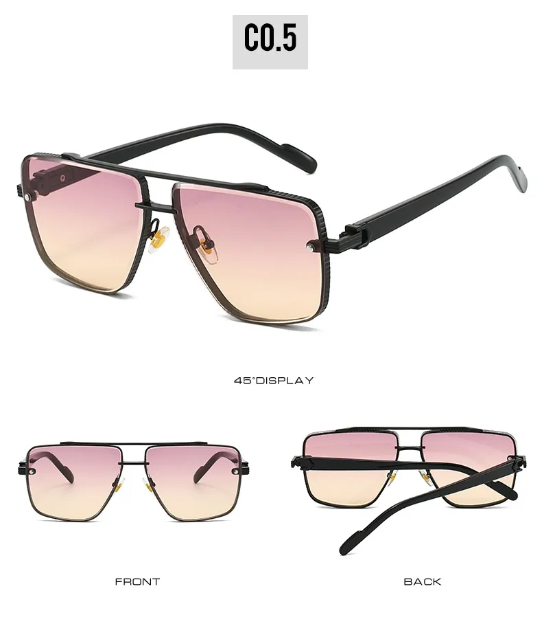 Elegant Basic Lady Solid Color PC UV400 Protection Square Frameless Glasses display picture 11