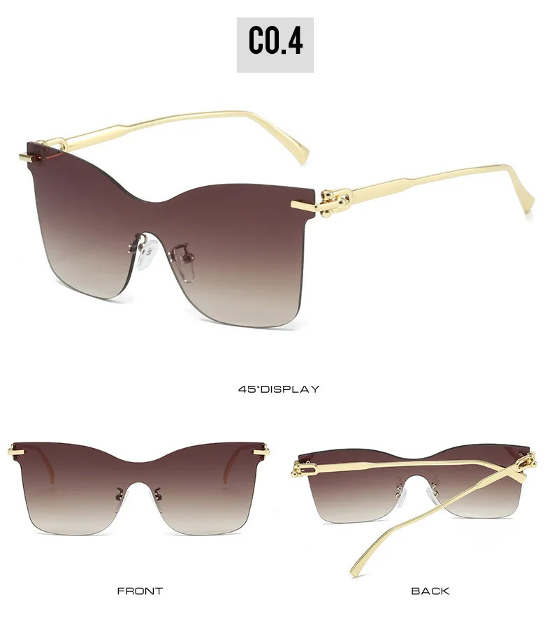 Elegant Hip-Hop Lady Solid Color PC UV400 Protection Cat Eye Frameless Glasses display picture 10