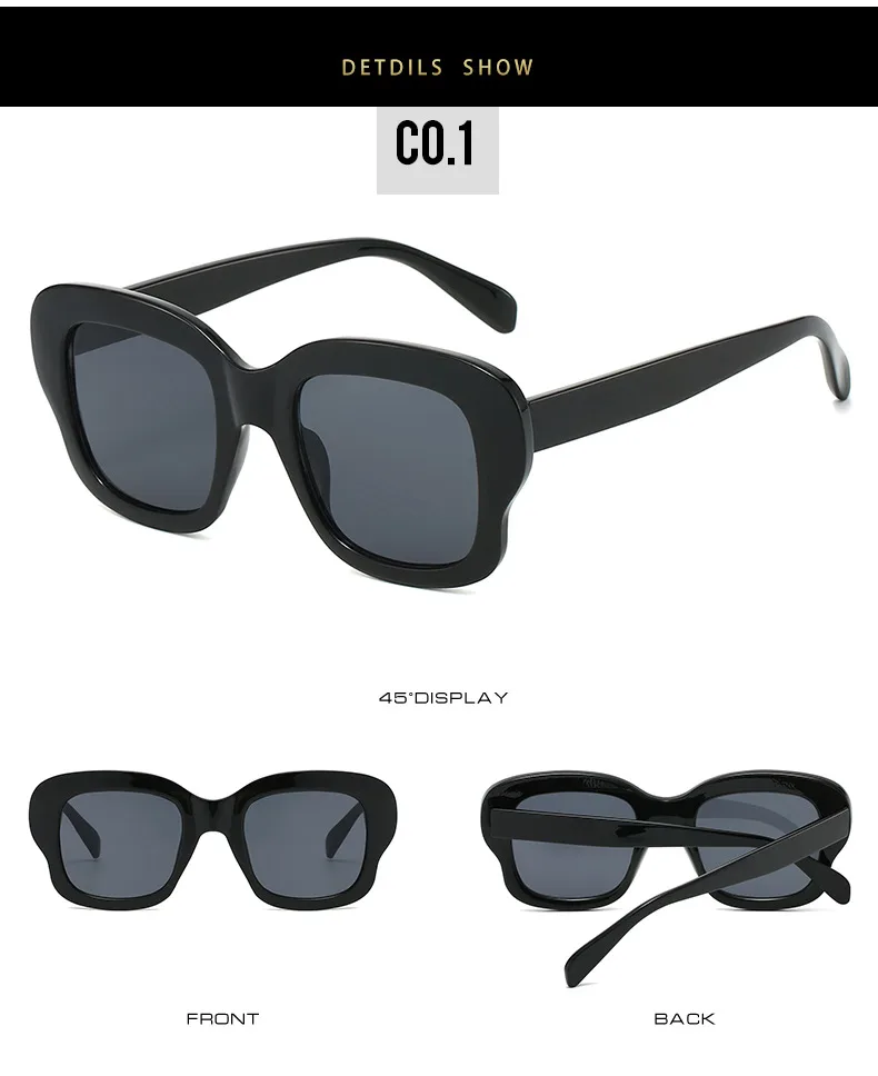 Elegant Basic Lady Solid Color Ac Square Full Frame Glasses display picture 7