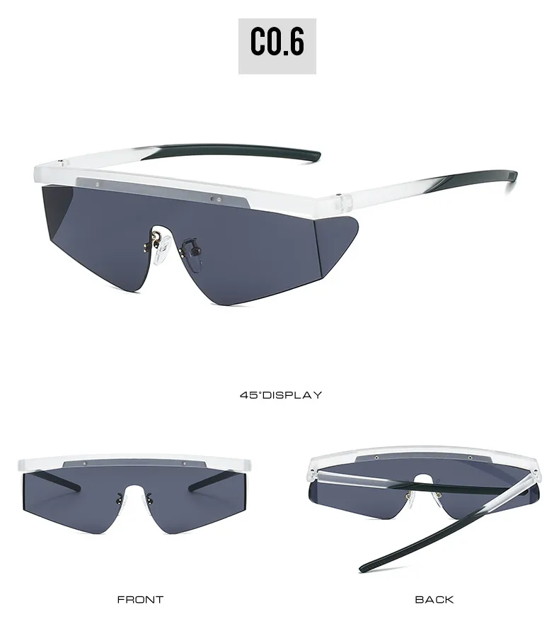 Elegant Lady Solid Color PC UV400 Protection Special-Shaped Mirror Half Frame Glasses display picture 12