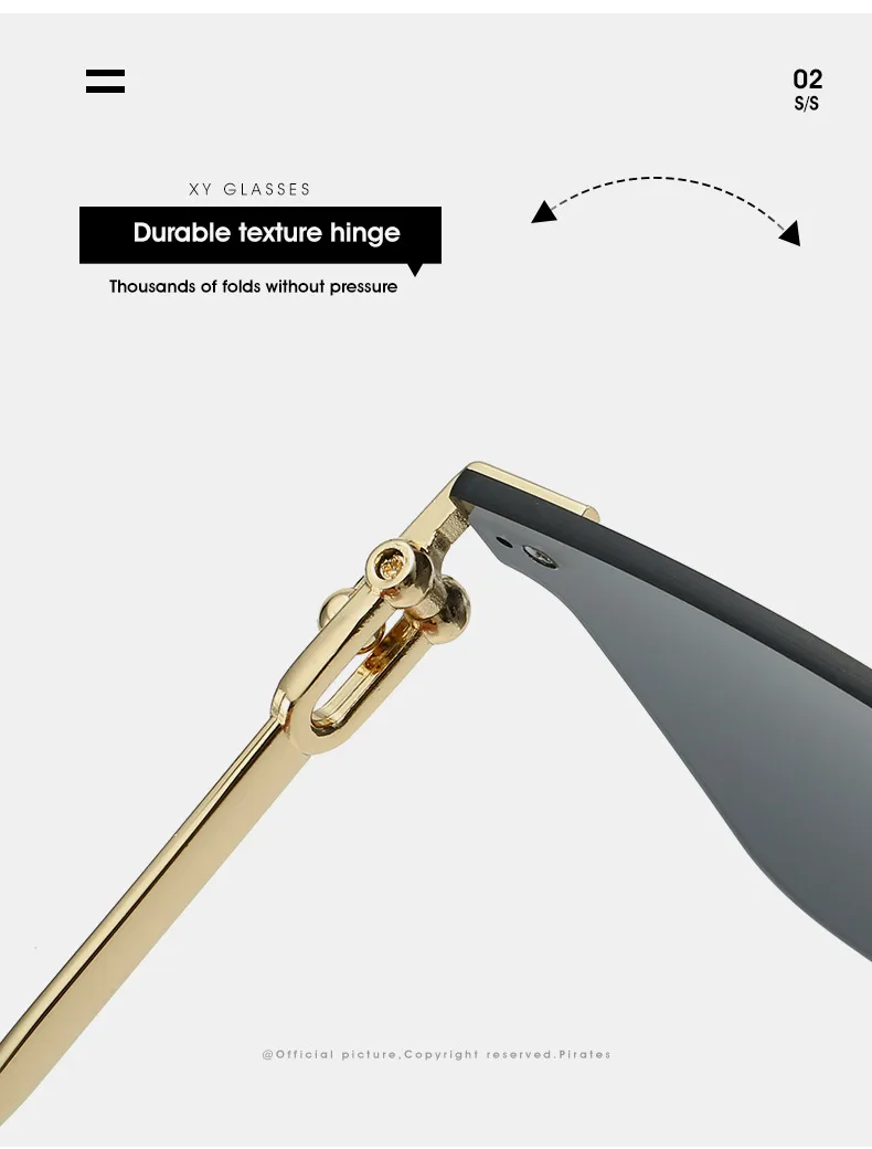 Elegant Hip-Hop Lady Solid Color PC UV400 Protection Cat Eye Frameless Glasses display picture 15