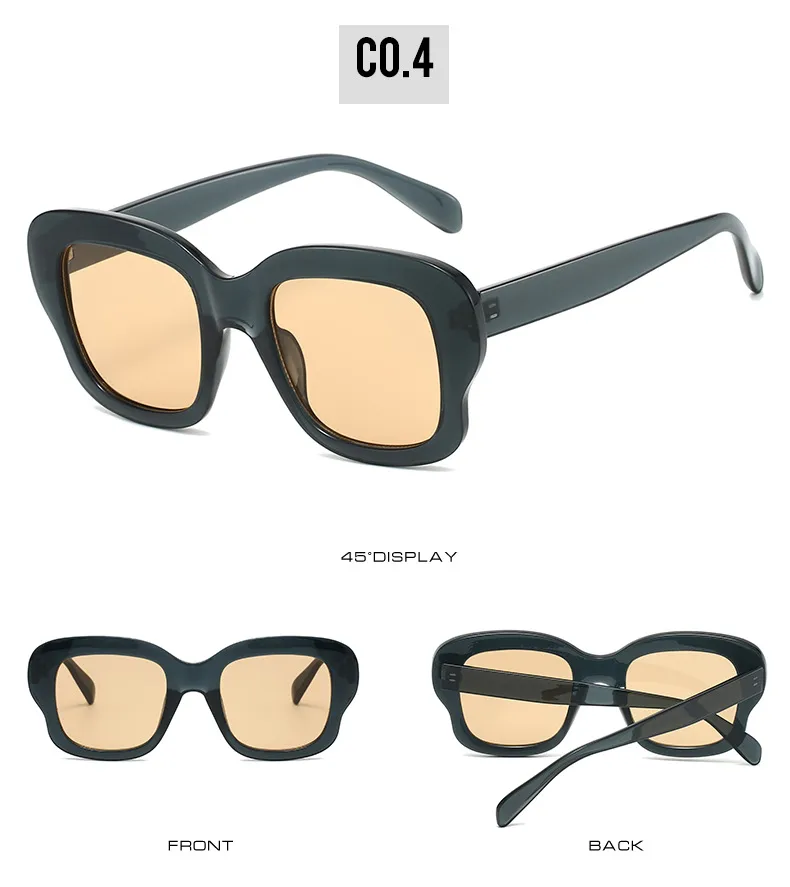 Elegant Basic Lady Solid Color Ac Square Full Frame Glasses display picture 10
