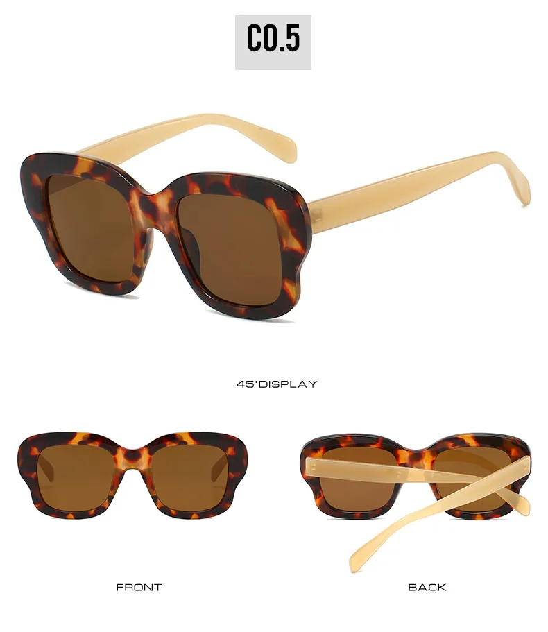 Elegant Basic Lady Solid Color Ac Square Full Frame Glasses display picture 11