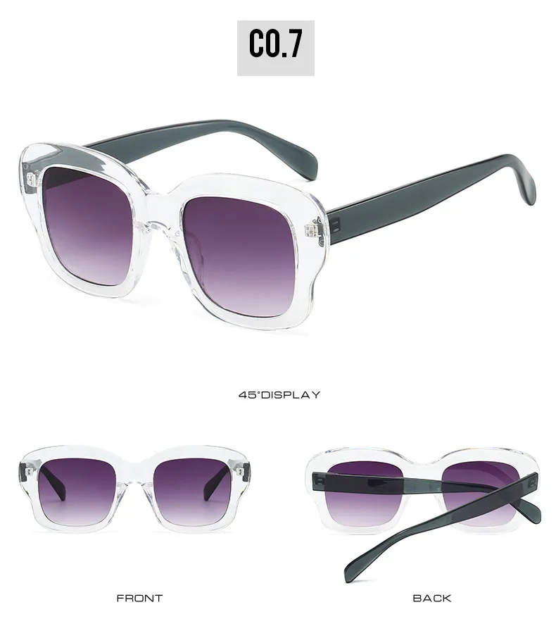 Elegant Basic Lady Solid Color Ac Square Full Frame Glasses display picture 13