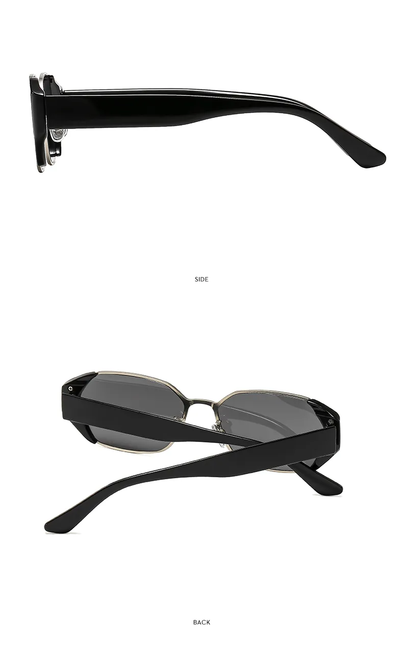 Casual Solid Color Ac Gradient Tinted Lenses Square Full Frame Glasses display picture 5