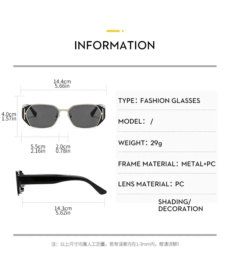 Casual Solid Color Ac Gradient Tinted Lenses Square Full Frame Glasses display picture 8
