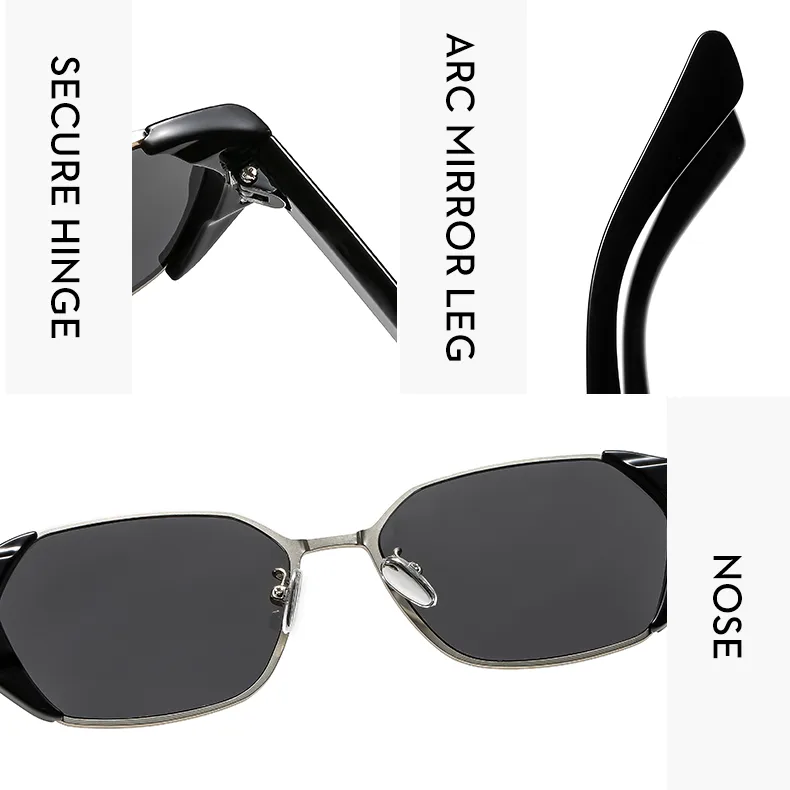 Casual Solid Color Ac Gradient Tinted Lenses Square Full Frame Glasses display picture 9
