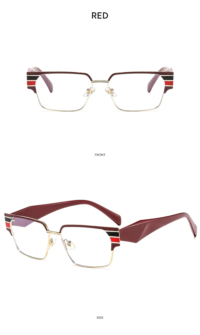 Casual Solid Color Ac Square Full Frame Glasses display picture 6
