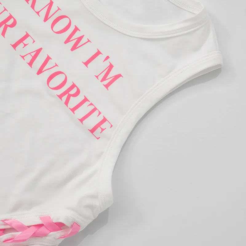 Women's T-shirt Sleeveless T-Shirts Sexy Letters/Numbers/Text display picture 17