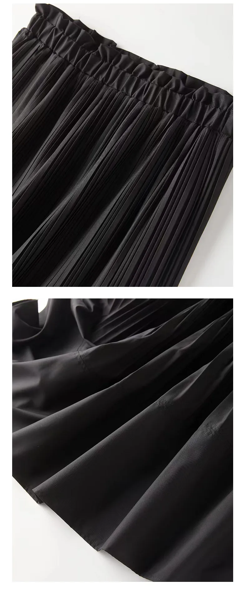 Rongtai Heavy Industry Gradient Organ Pleat Texture Wood-ear Edge Loosening Waist A- Shape Skirt Women's Spring And Summer  New display picture 7