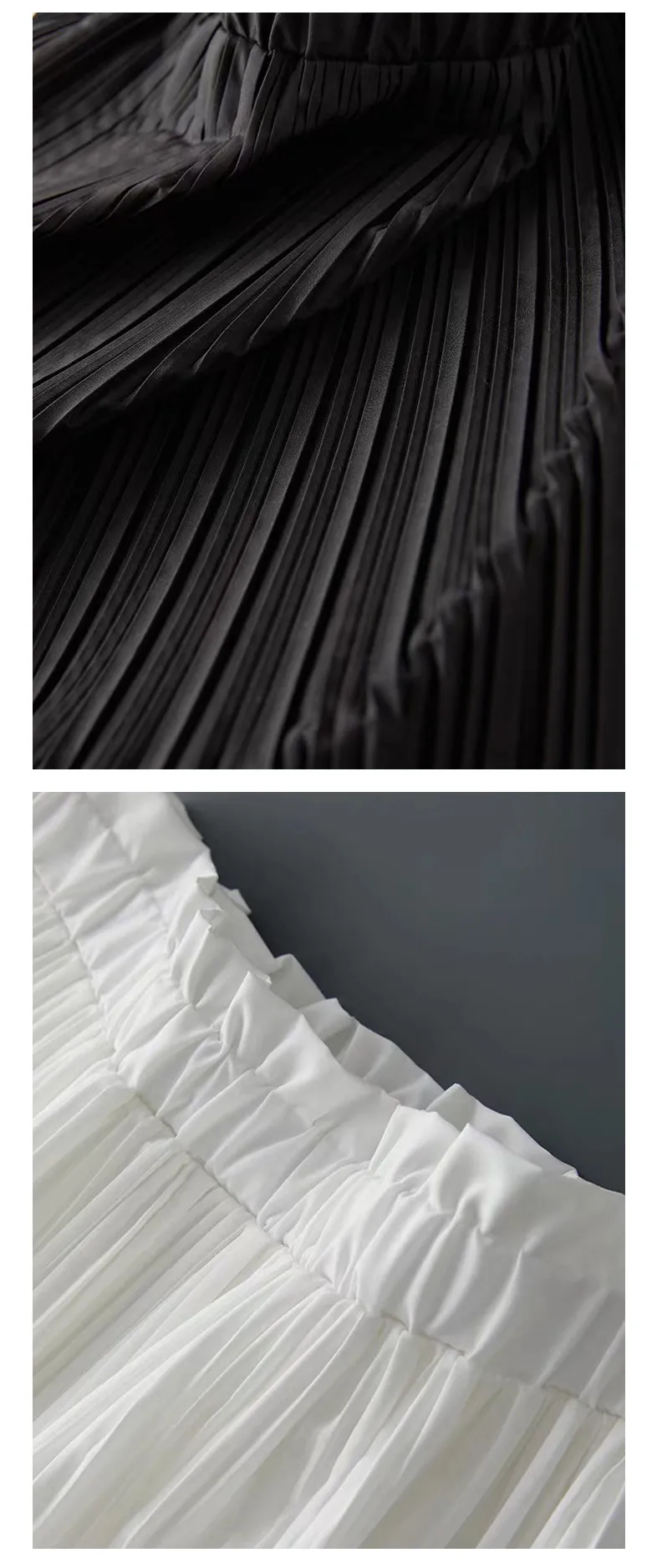Rongtai Heavy Industry Gradient Organ Pleat Texture Wood-ear Edge Loosening Waist A- Shape Skirt Women's Spring And Summer  New display picture 9