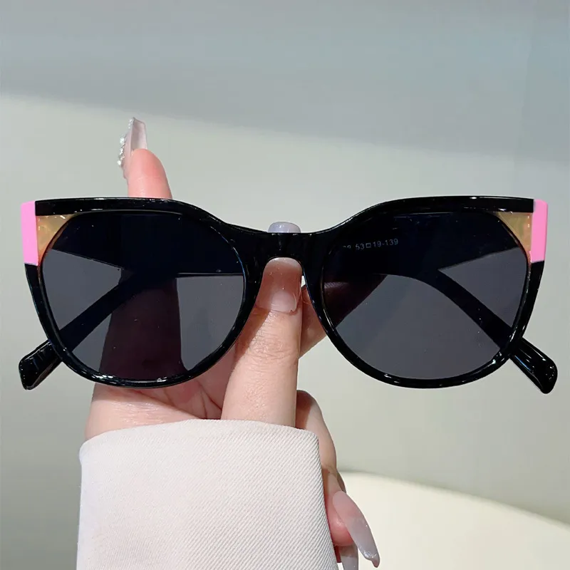 Elegant Streetwear Color Block PC UV400 Protection Cat Eye Full Frame Glasses display picture 2