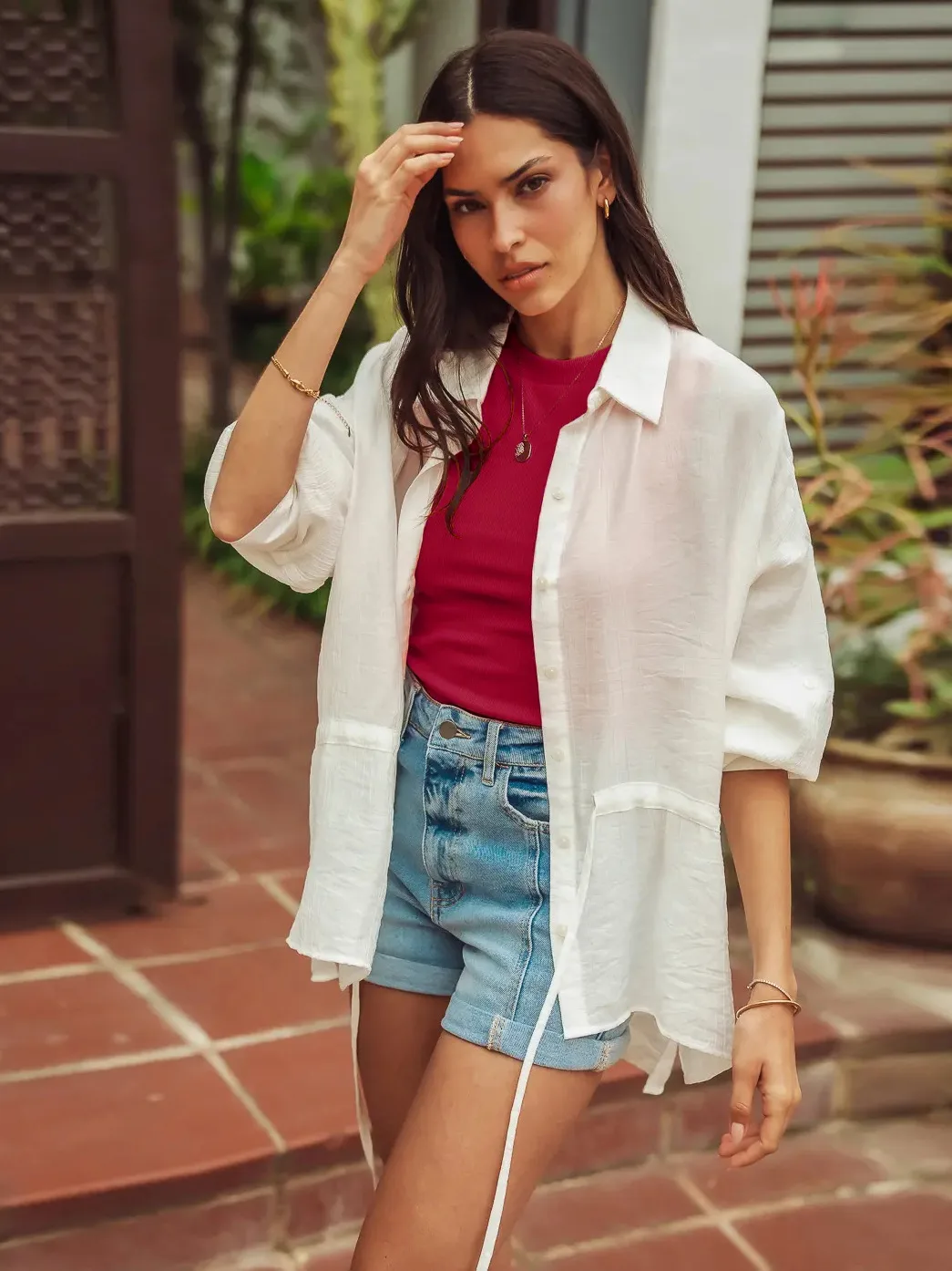 Designed   Spring And Summer New Explosions Y2K Solid Color Slim Fit Thread Sleeveless Outer Wear Vest Top Women display picture 3