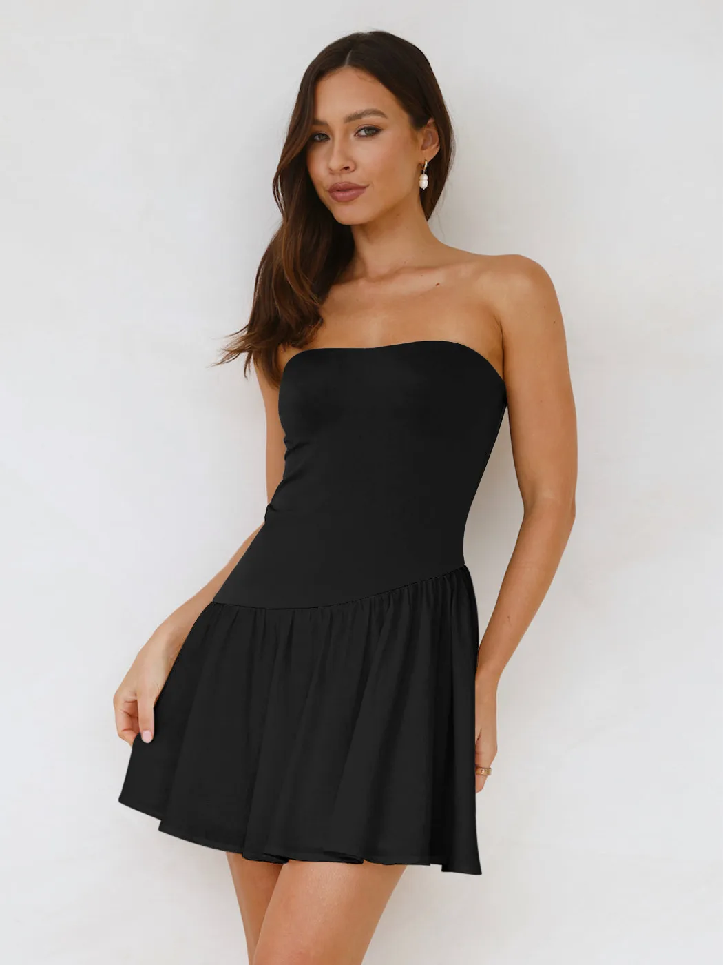 Foreign Trade New Products Hot-selling  Women's Temperament Strapless Stitching Contrast Color Slim-fit High-end Dress display picture 13