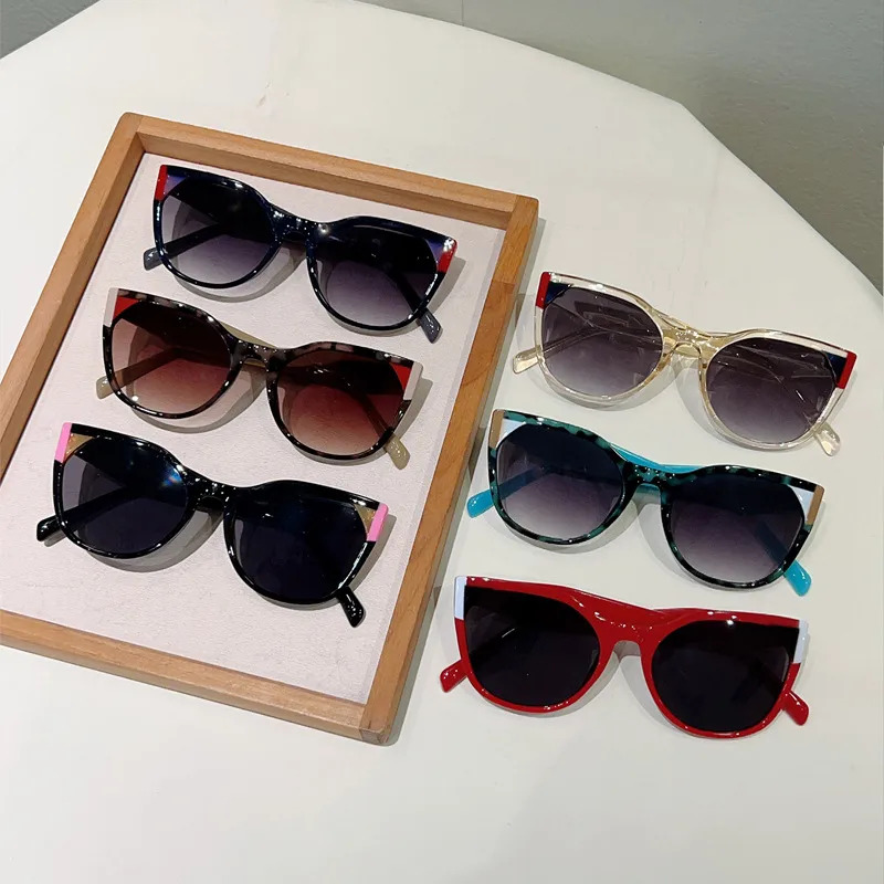 Elegant Streetwear Color Block PC UV400 Protection Cat Eye Full Frame Glasses display picture 1