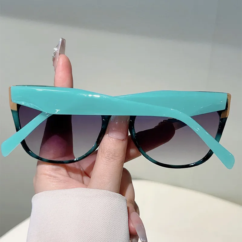Elegant Streetwear Color Block PC UV400 Protection Cat Eye Full Frame Glasses display picture 5