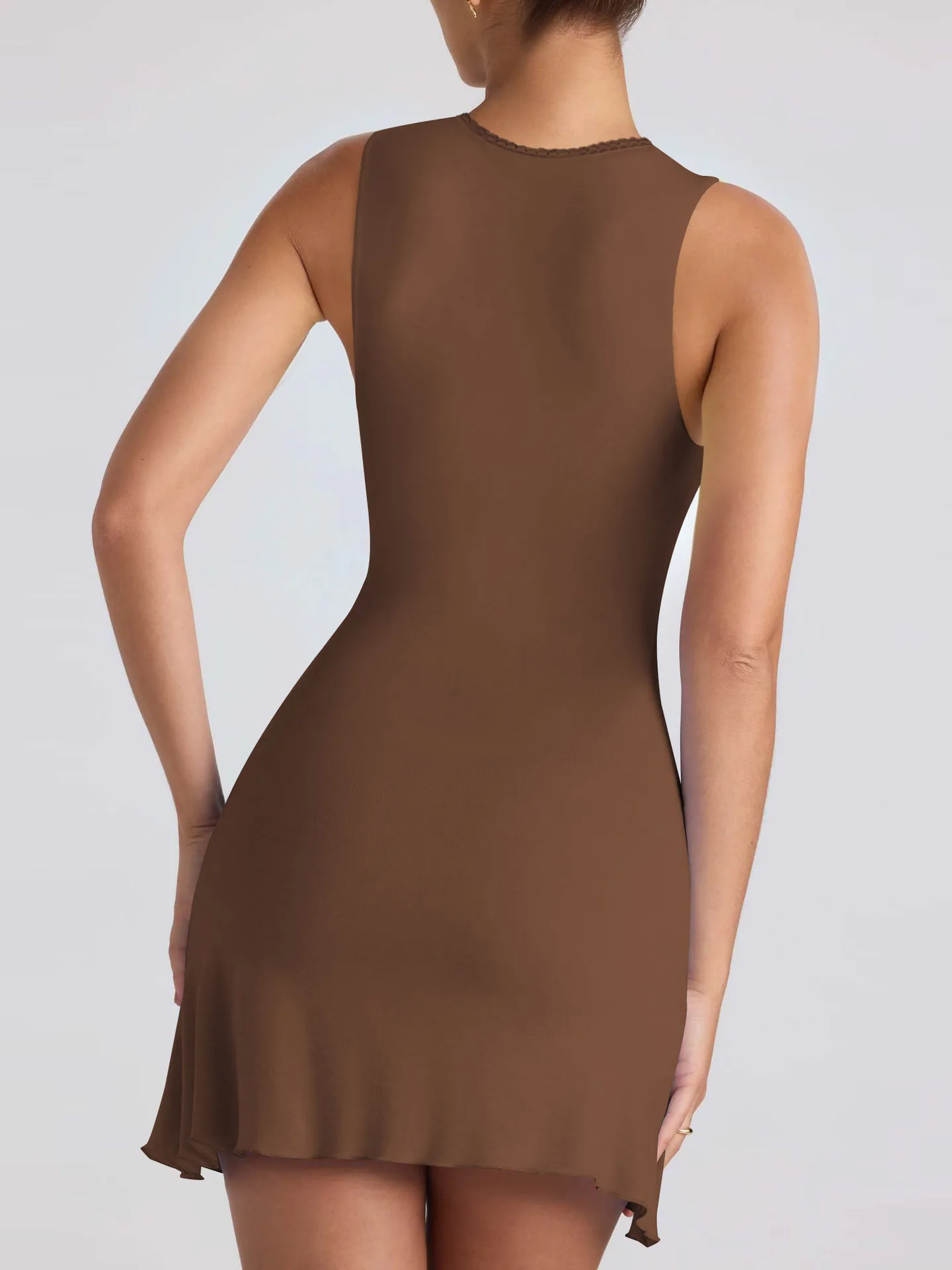 Foreign Trade  Spring And Summer New Hot-selling Fashion Women's Solid Color Square Collar Sleeveless Backless Slim Dress Women display picture 17
