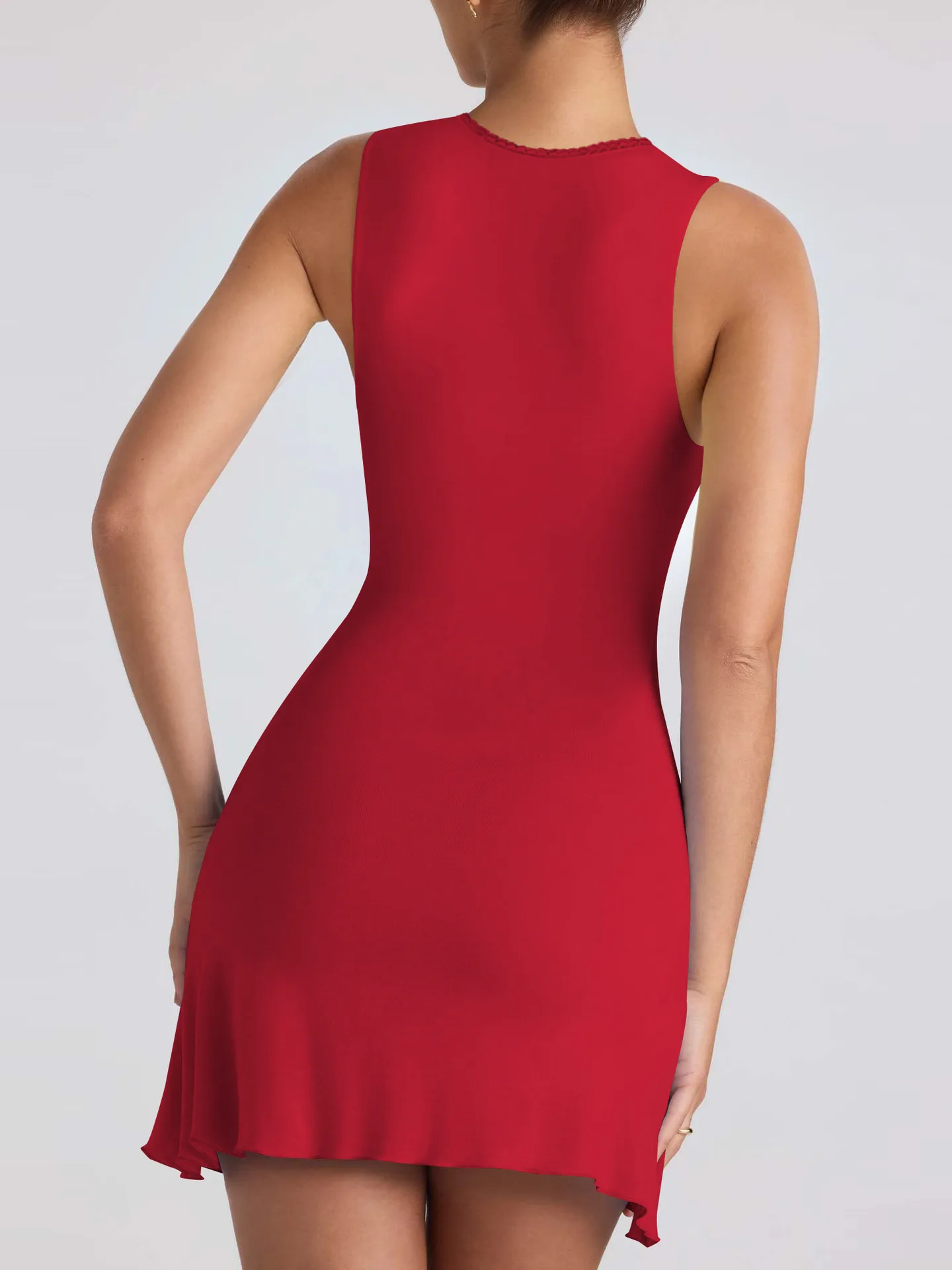 Foreign Trade  Spring And Summer New Hot-selling Fashion Women's Solid Color Square Collar Sleeveless Backless Slim Dress Women display picture 24