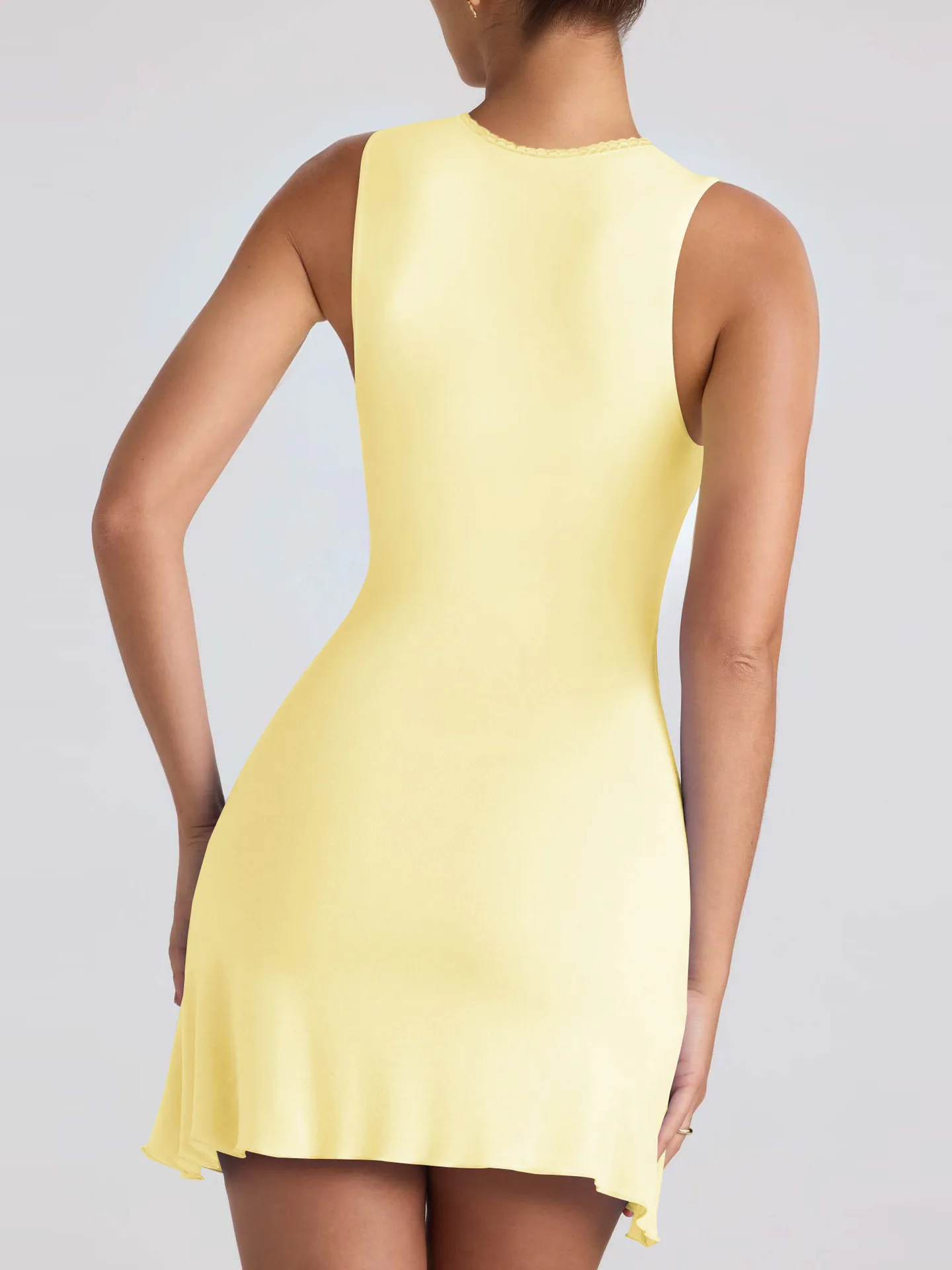 Foreign Trade  Spring And Summer New Hot-selling Fashion Women's Solid Color Square Collar Sleeveless Backless Slim Dress Women display picture 38