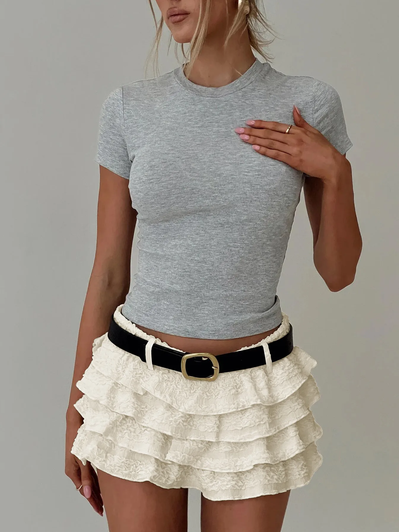 Spring And Summer  Explosions Y2K Sexy Hot Girl Solid Color Fashion Joker Cake Skirt display picture 9