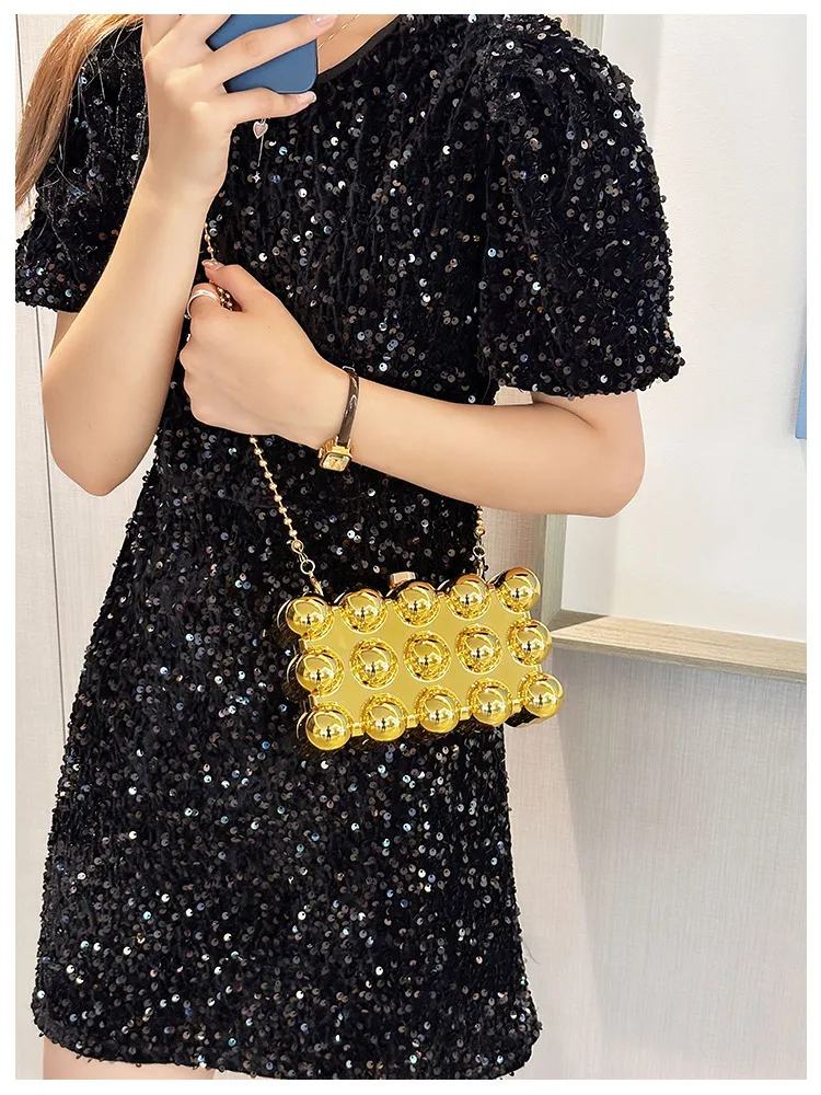 Acrylic Bag  New  Shoulder Fashion Design Women's Chain Egg Bag Box Bag display picture 14
