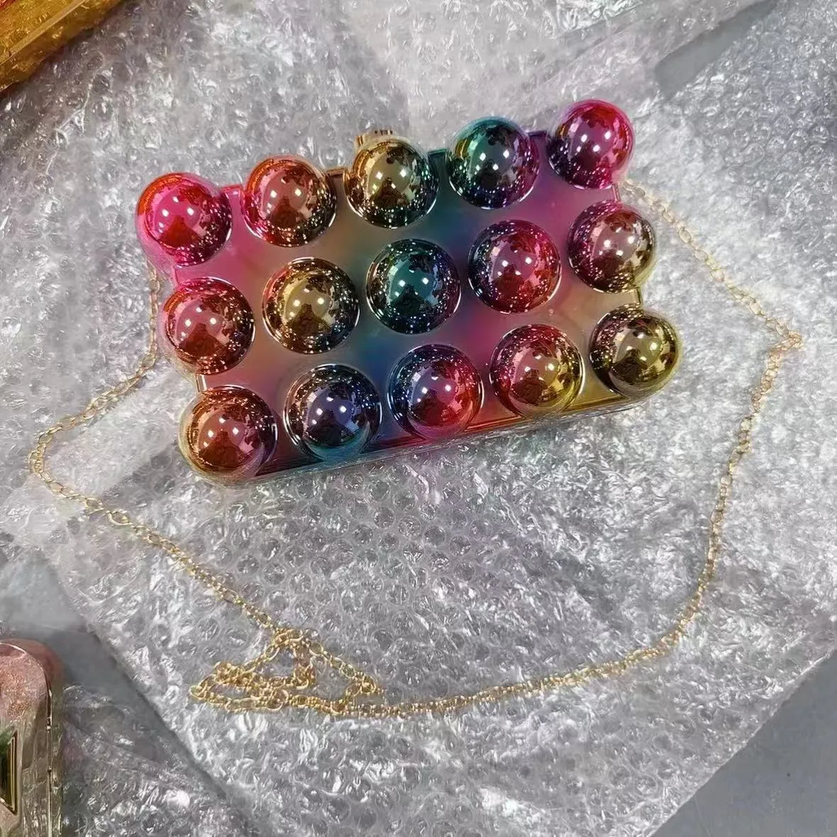 Acrylic Bag  New  Shoulder Fashion Design Women's Chain Egg Bag Box Bag display picture 27