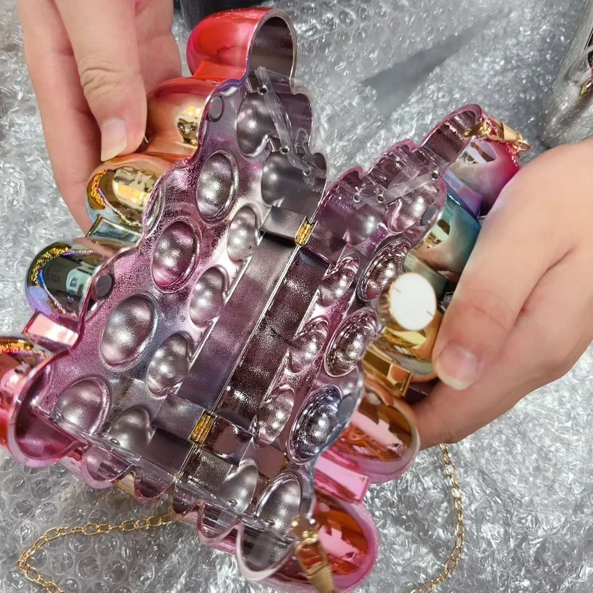 Acrylic Bag  New  Shoulder Fashion Design Women's Chain Egg Bag Box Bag display picture 28