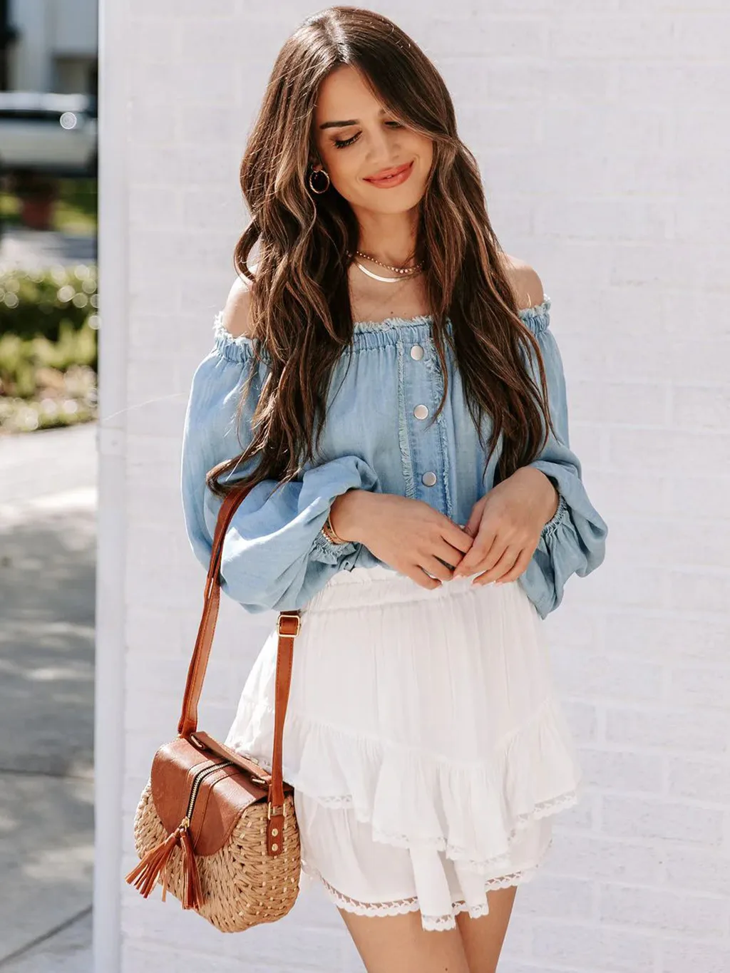 Women's Casual Bohemian Pleated Double-layer Skirt Fashion High Waist Solid Color Short Skirt Spring And Summer display picture 14