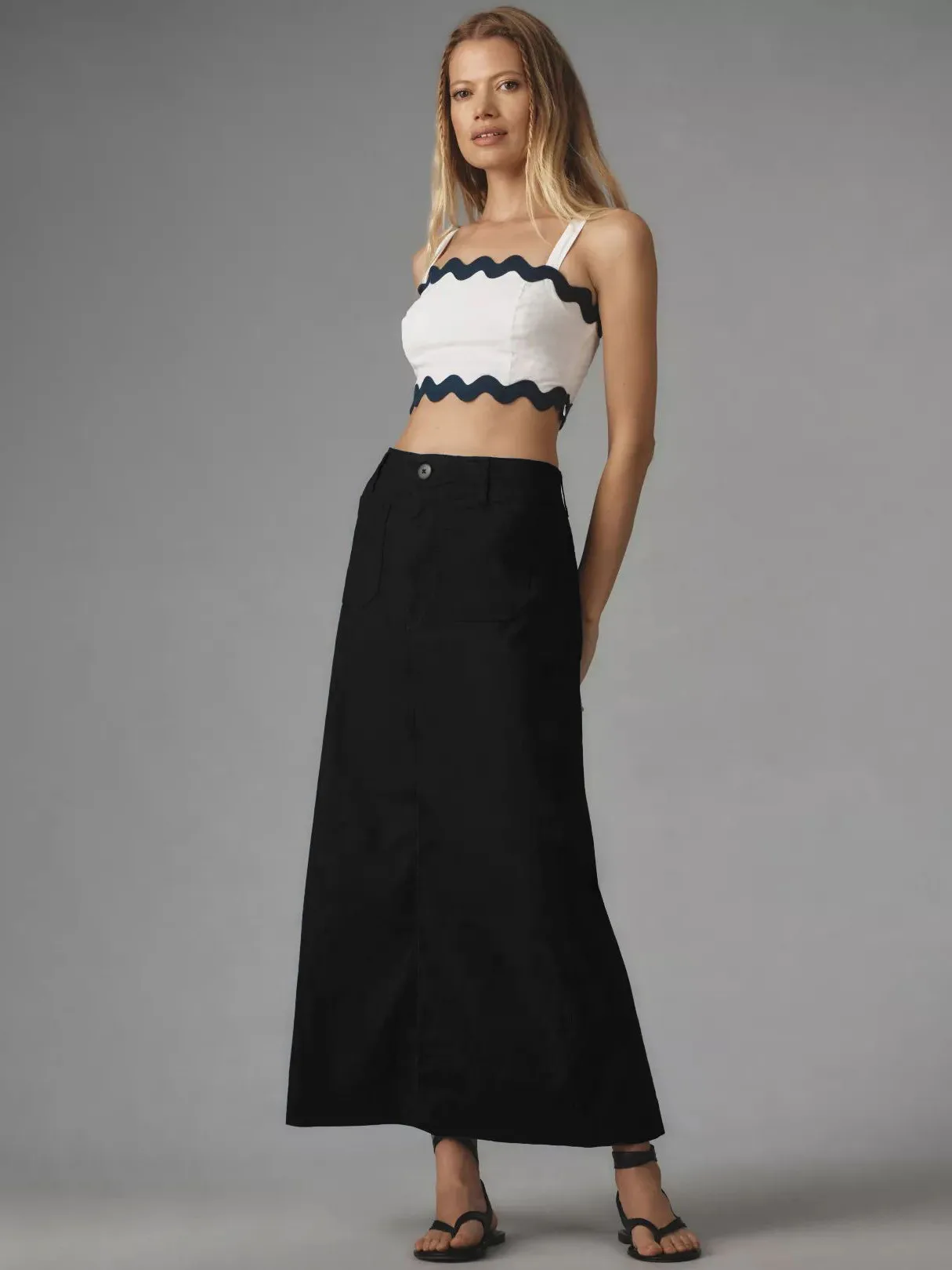 American Style Retro Straight Long Dress Autumn High-end Sense Pocket Skirt Commuter Style Solid Color Elegant Casual Workwear Skirt display picture 5