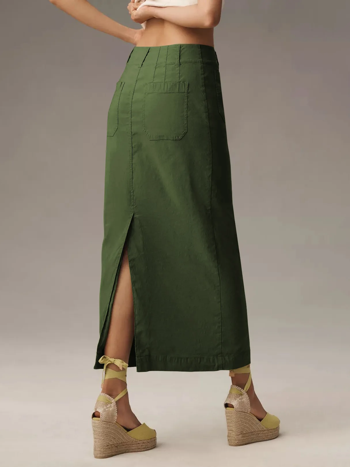 American Style Retro Straight Long Dress Autumn High-end Sense Pocket Skirt Commuter Style Solid Color Elegant Casual Workwear Skirt display picture 11