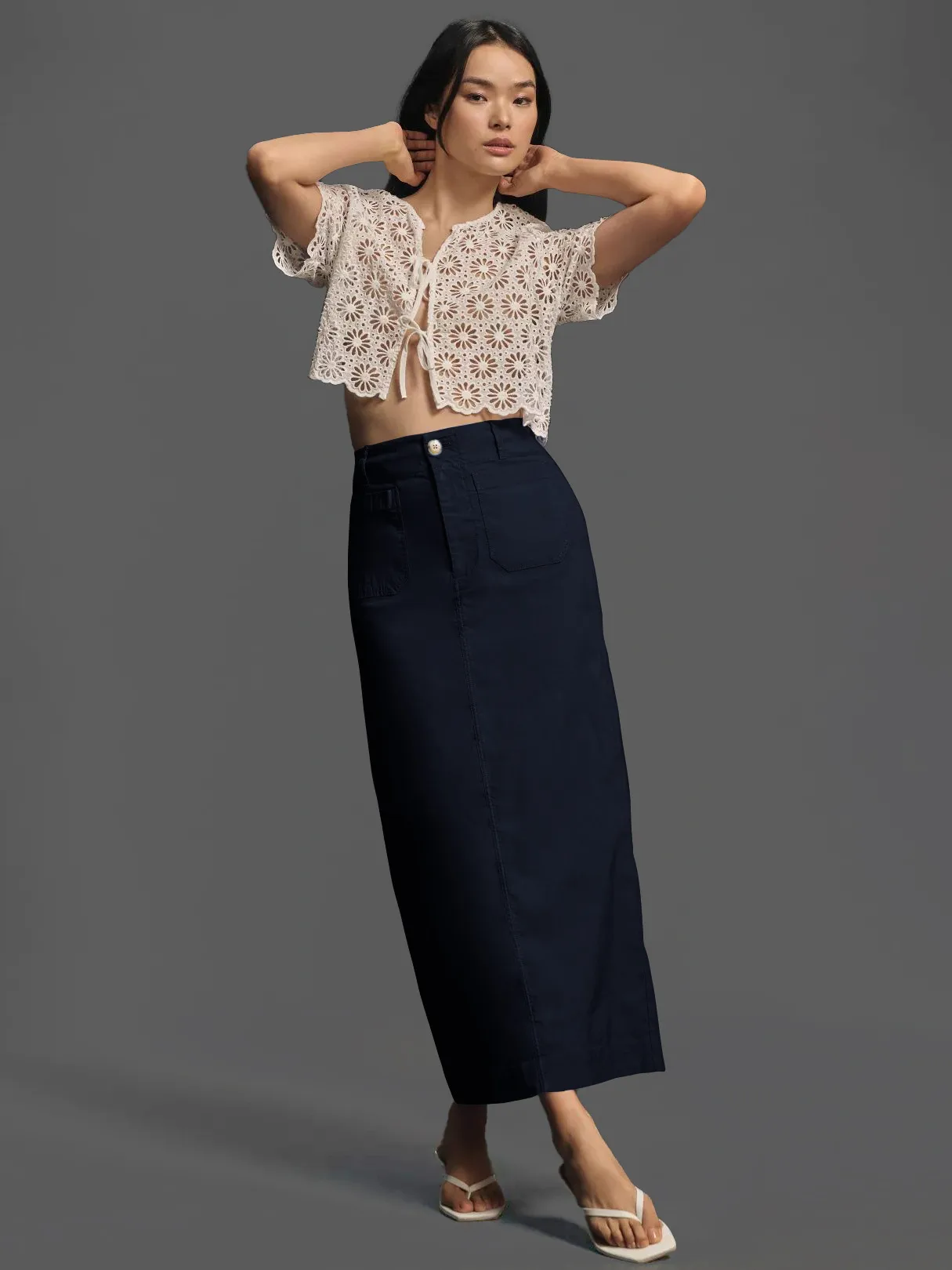 American Style Retro Straight Long Dress Autumn High-end Sense Pocket Skirt Commuter Style Solid Color Elegant Casual Workwear Skirt display picture 22