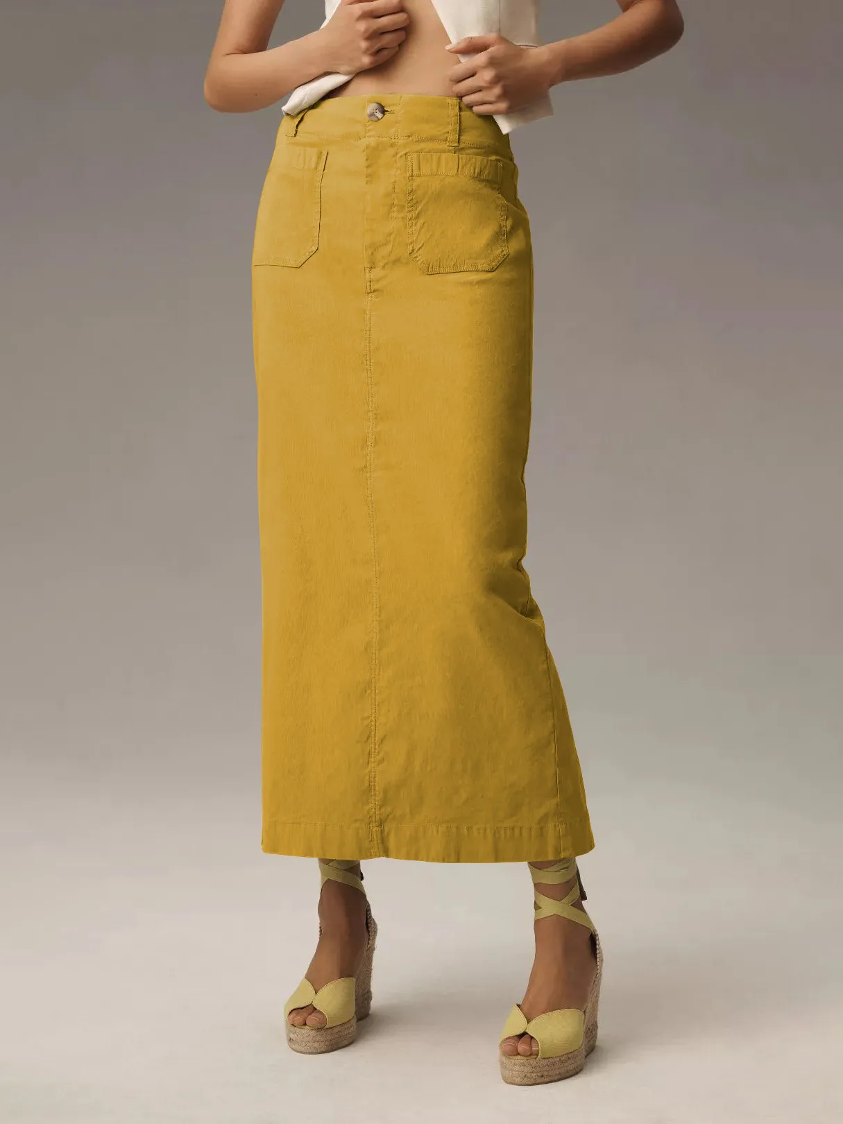 American Style Retro Straight Long Dress Autumn High-end Sense Pocket Skirt Commuter Style Solid Color Elegant Casual Workwear Skirt display picture 37