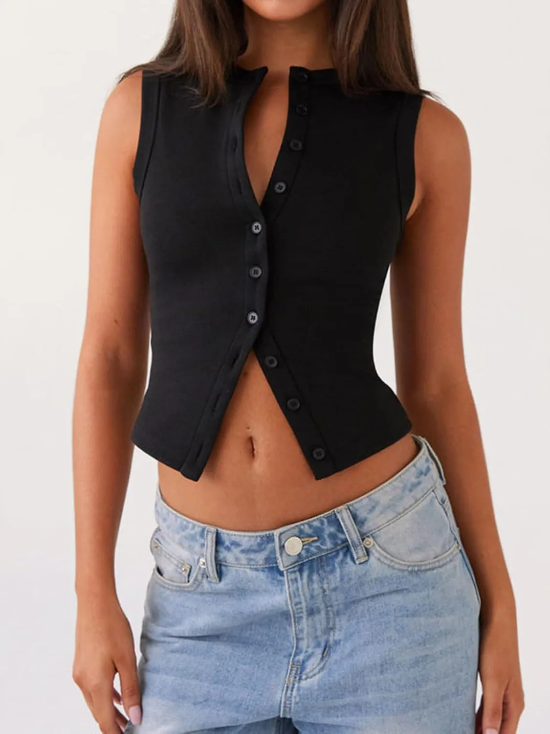 Women's  Spring And Summer New Casual Vest Knitted Button T-shirt Fashion Elegant Top For Women display picture 24