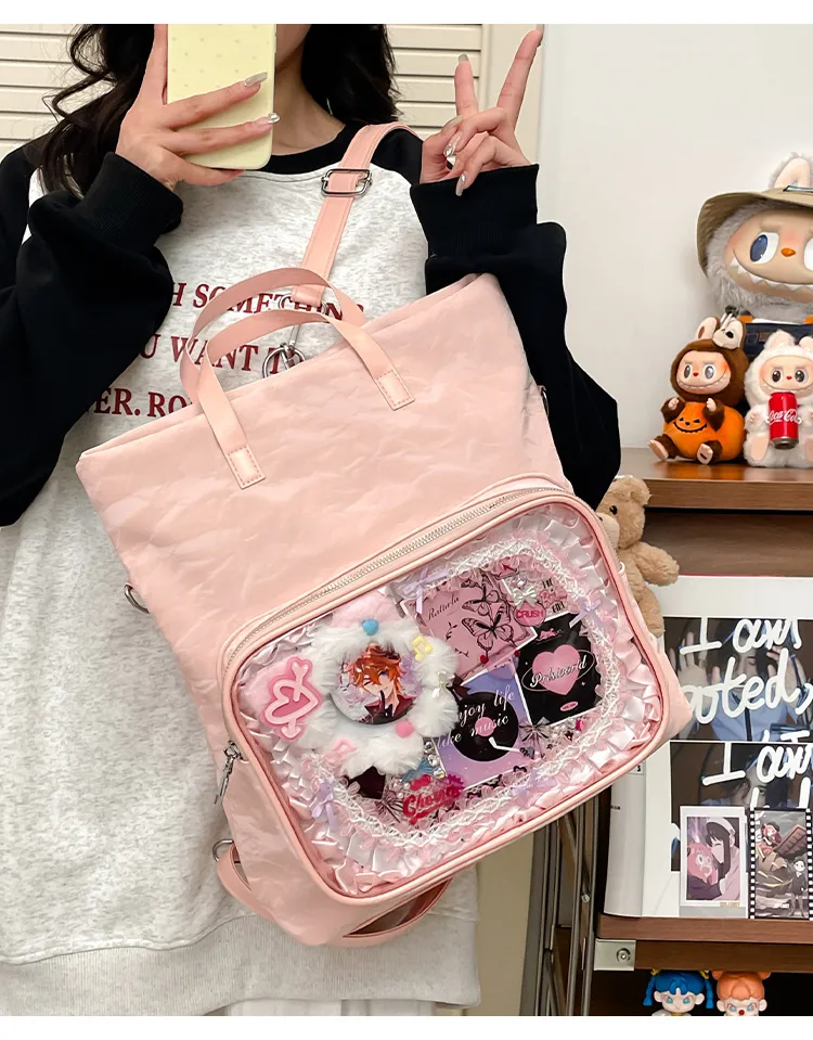 New Painful Bag Baby Bag Big Food Girl Casual Handbag College Student Shoulder Crossbody Bag Folding Ear Women's Bag display picture 2