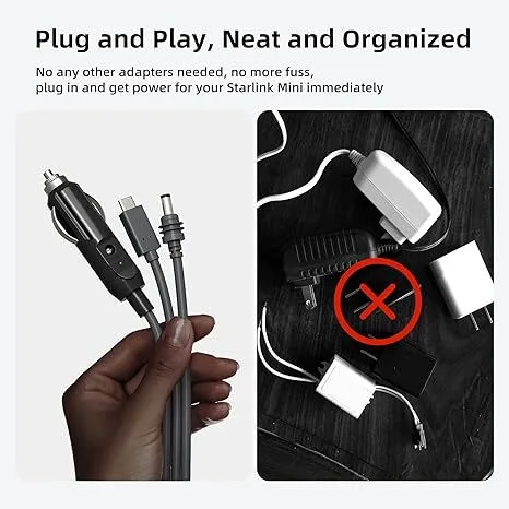 Suitable For 3 In 1 Starlink Car Charger/DC To DC Cable, Mini Power Cord, display picture 1