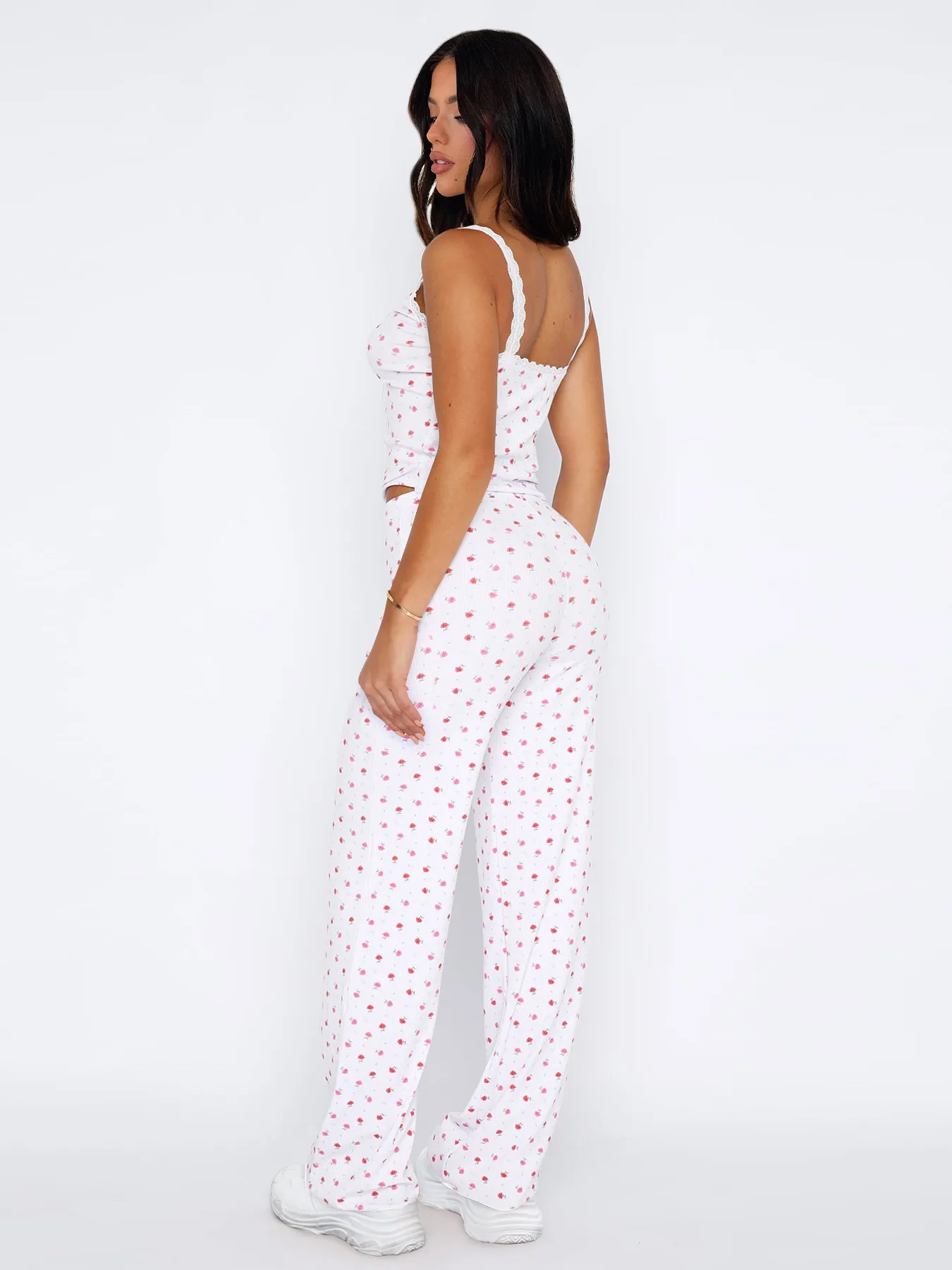 Lace Digital Printing Sling Casual Pants Two-Piece Women's Summer Suit Women's Casual Wear display picture 6