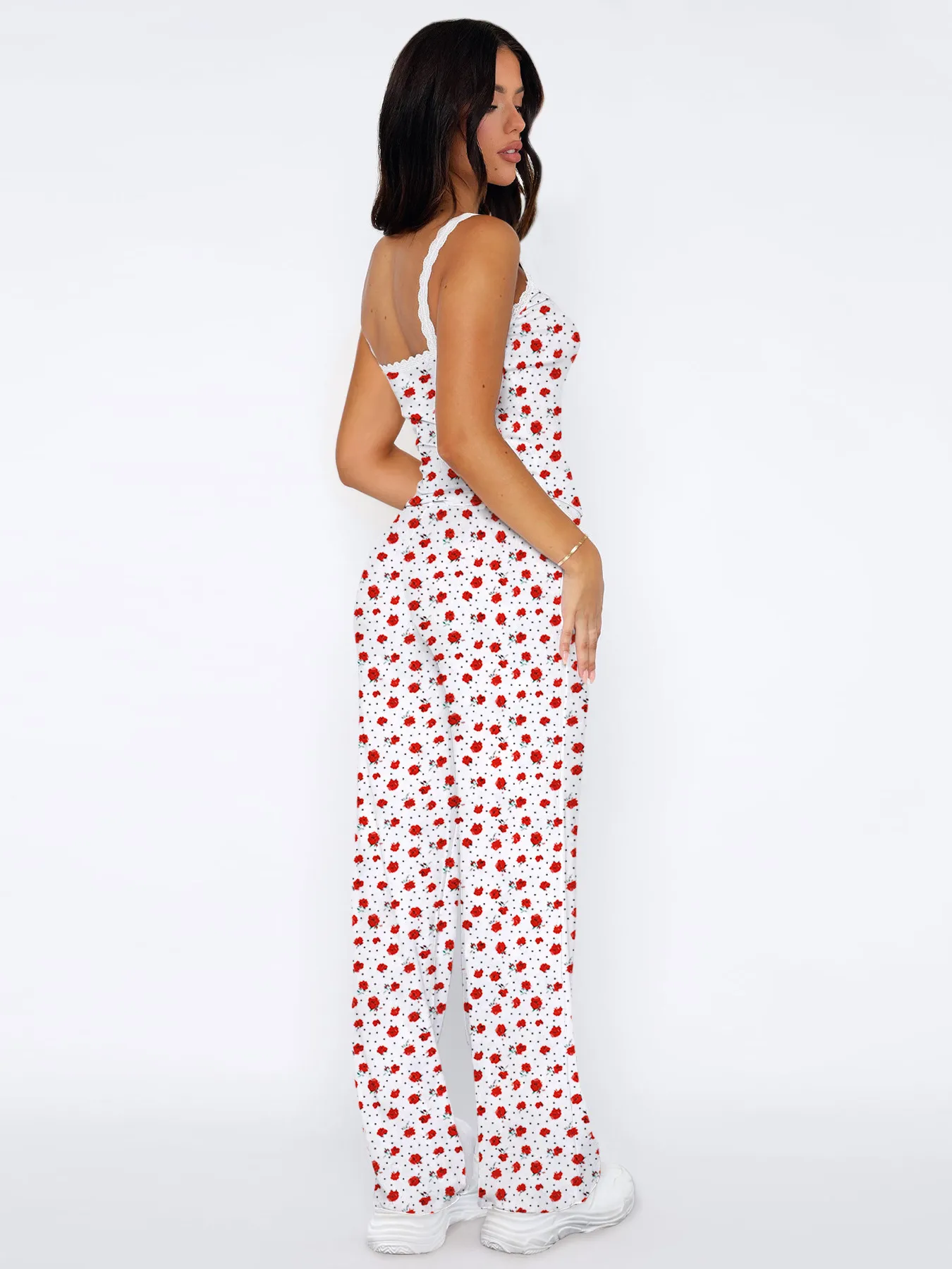 Lace Digital Printing Sling Casual Pants Two-Piece Women's Summer Suit Women's Casual Wear display picture 14