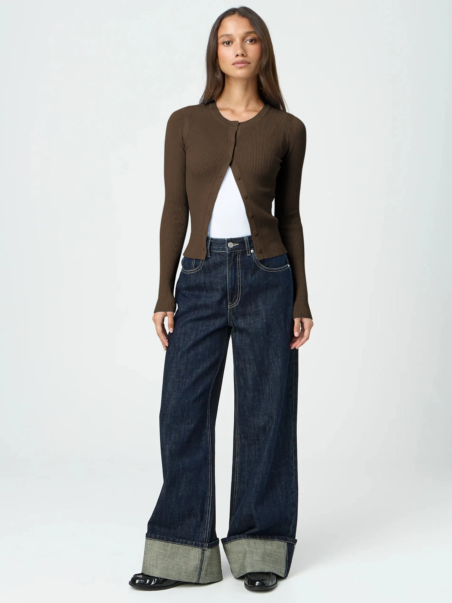 Y2K Fashion Women's Crewneck Autumn New Top Long Sleeve Button Slim Fit Thread Solid Color Jacket display picture 8