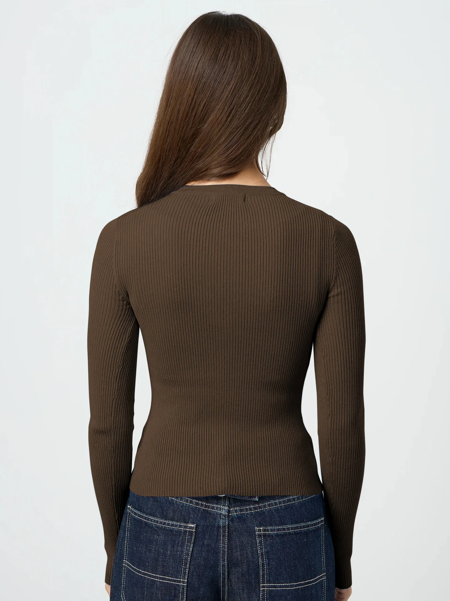 Y2K Fashion Women's Crewneck Autumn New Top Long Sleeve Button Slim Fit Thread Solid Color Jacket display picture 9