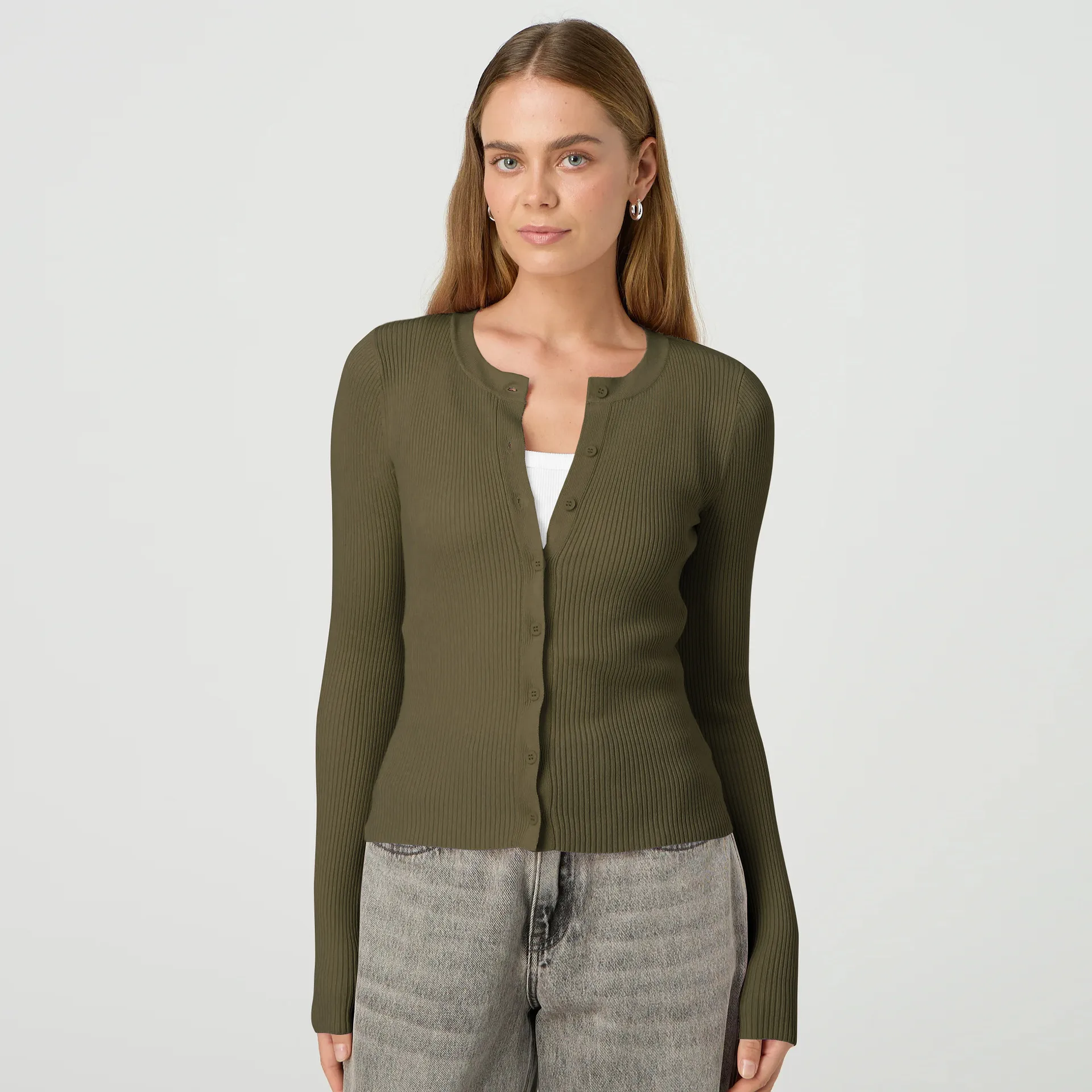 Y2K Fashion Women's Crewneck Autumn New Top Long Sleeve Button Slim Fit Thread Solid Color Jacket display picture 12