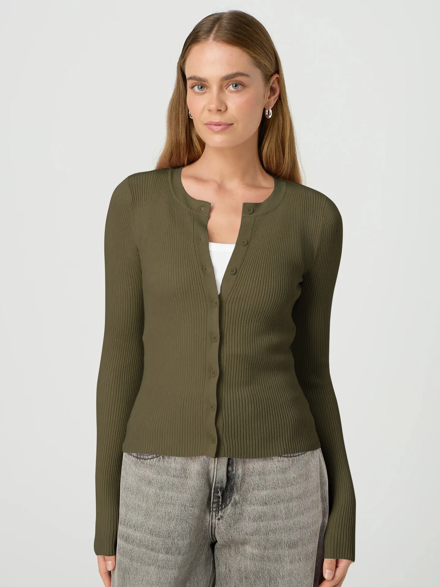 Y2K Fashion Women's Crewneck Autumn New Top Long Sleeve Button Slim Fit Thread Solid Color Jacket display picture 15