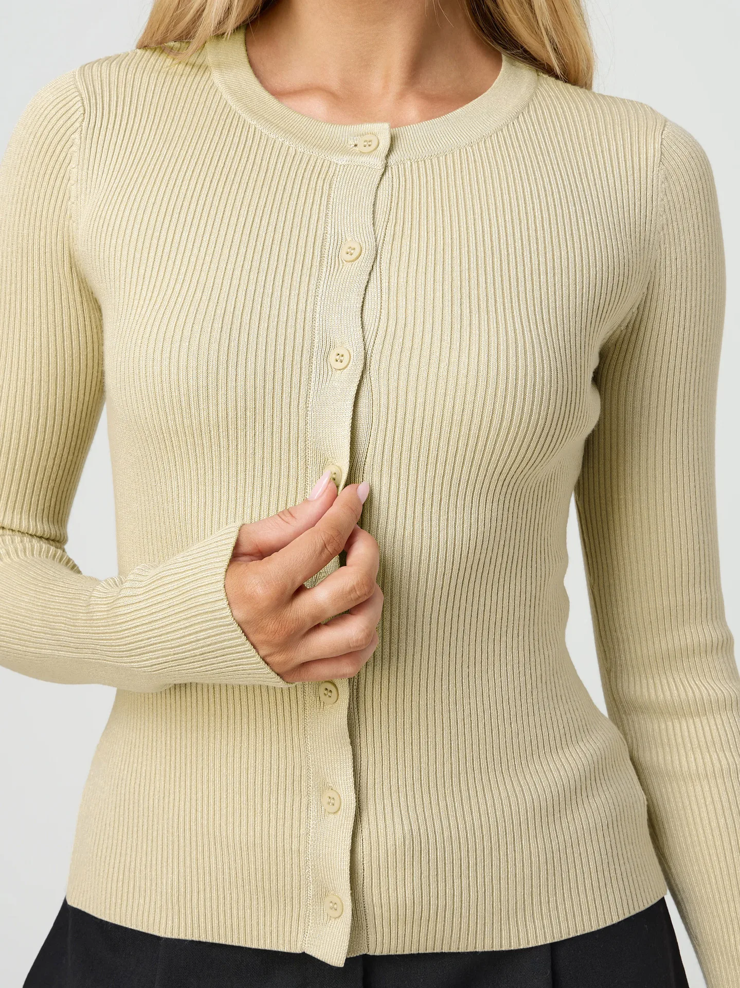 Y2K Fashion Women's Crewneck Autumn New Top Long Sleeve Button Slim Fit Thread Solid Color Jacket display picture 21