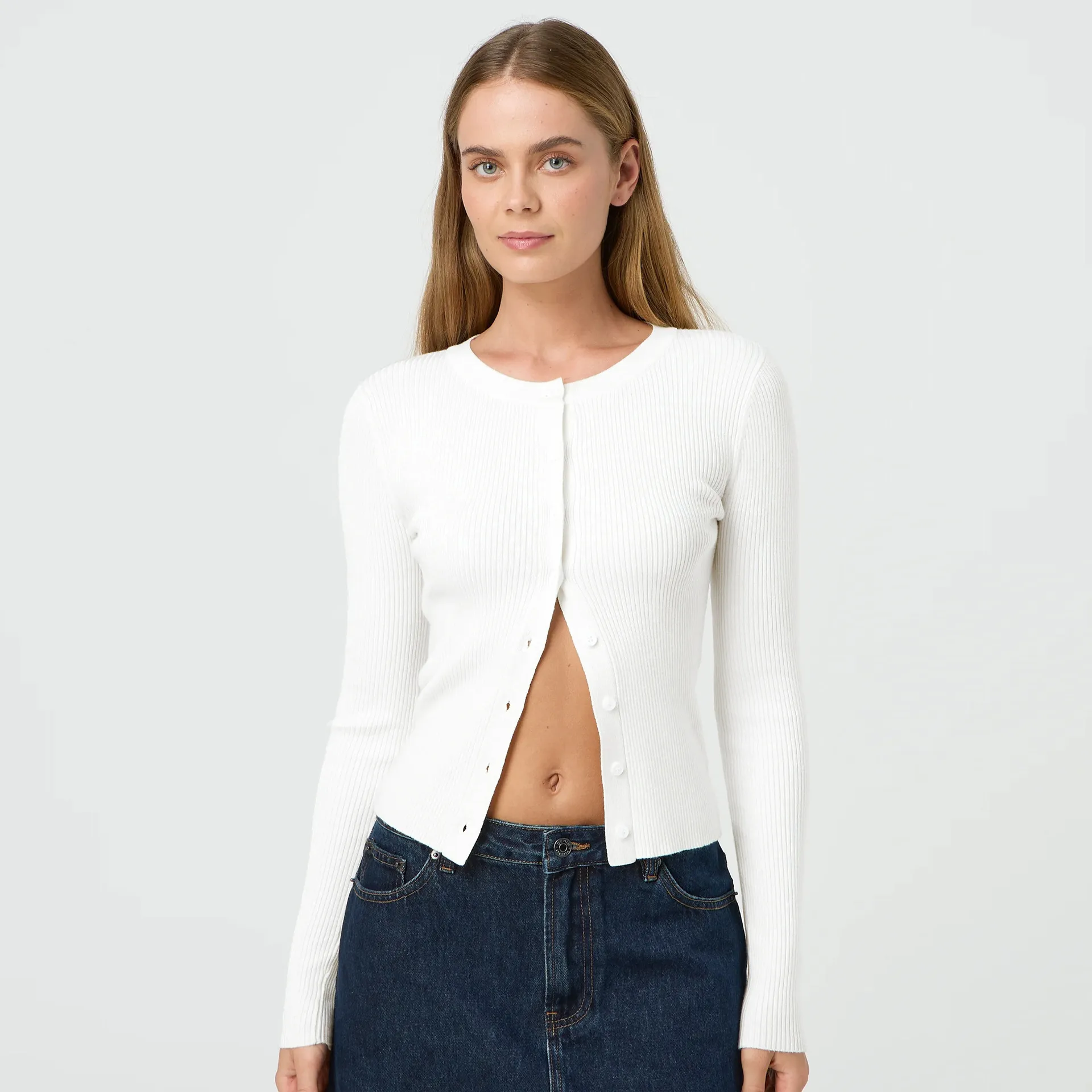 Y2K Fashion Women's Crewneck Autumn New Top Long Sleeve Button Slim Fit Thread Solid Color Jacket display picture 22
