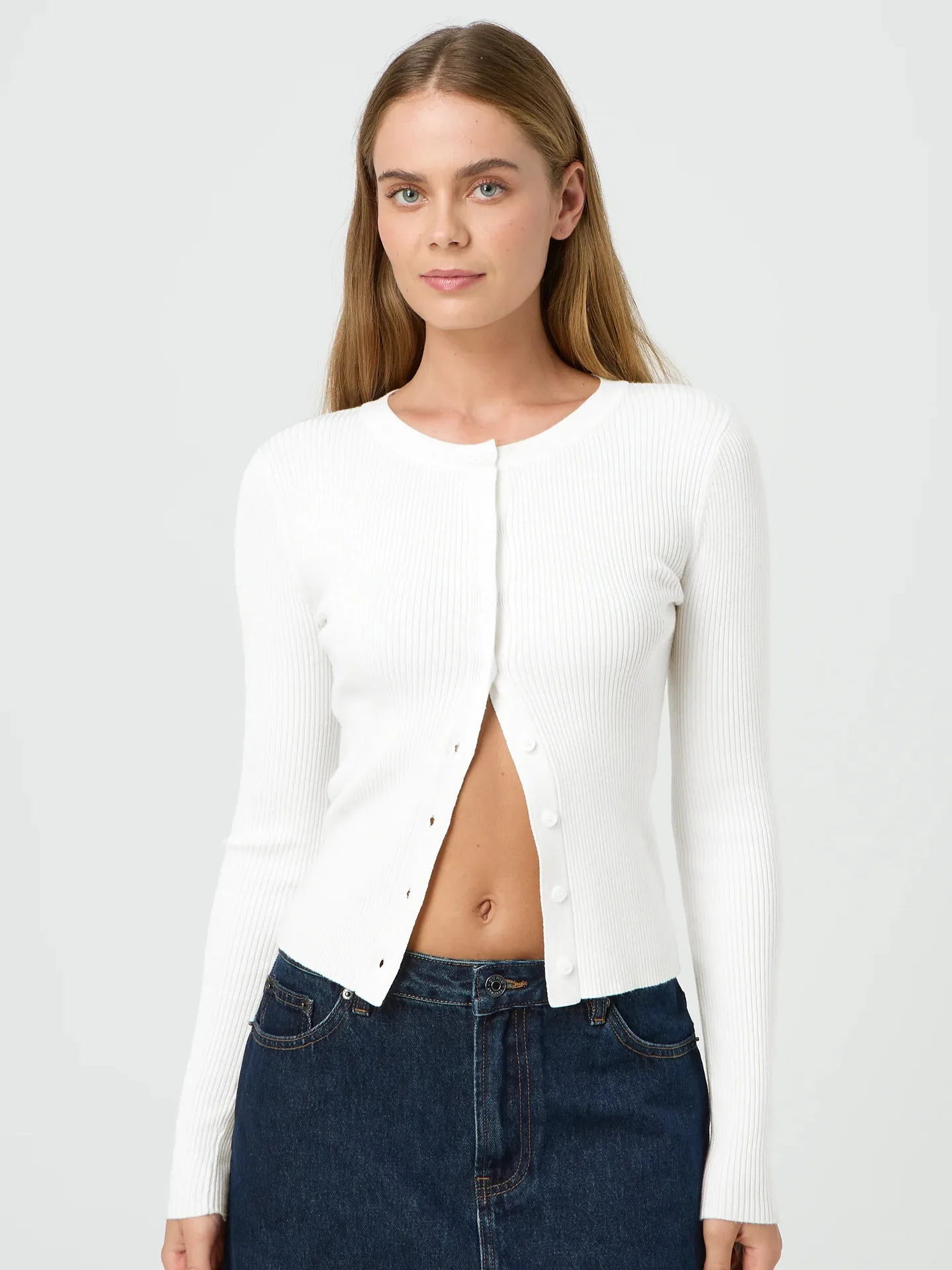 Y2K Fashion Women's Crewneck Autumn New Top Long Sleeve Button Slim Fit Thread Solid Color Jacket display picture 25